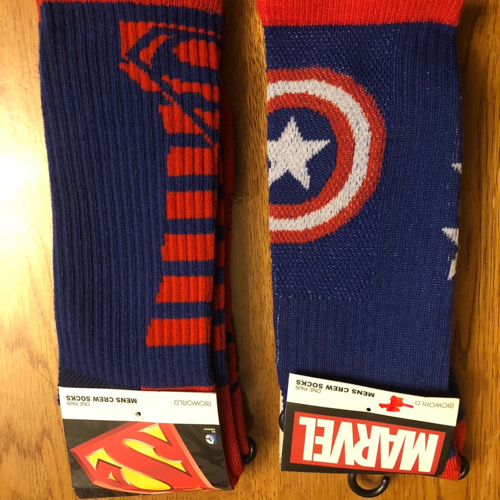 Superman and Captain Marvel Socks